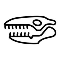 Dinosaur Skeleton Vector Line Icon Design
