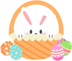 Easter Bunny With Easter Eggs basket
