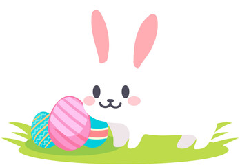 Easter Bunny With Easter Eggs
