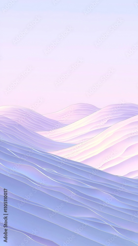 Poster serene and elegant abstract background with flowing pastel gradient waves and smooth curved lines cr