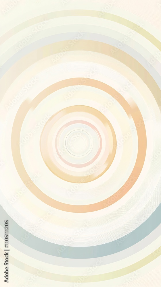Poster minimalist abstract background design with concentric circular shapes in a soft gradient color palet