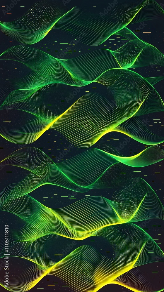 Poster mesmerizing abstract composition of fluid undulating waves of vibrant ethereal energies dancing and 