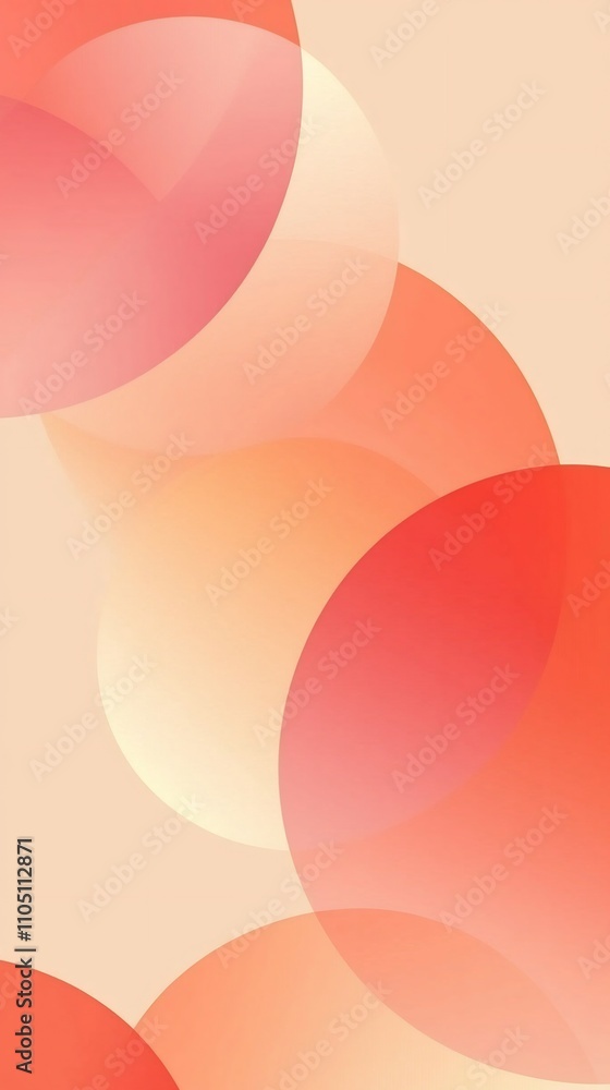Poster vibrant pastel overlapping spheres abstract geometric digital background minimalist modern design wi
