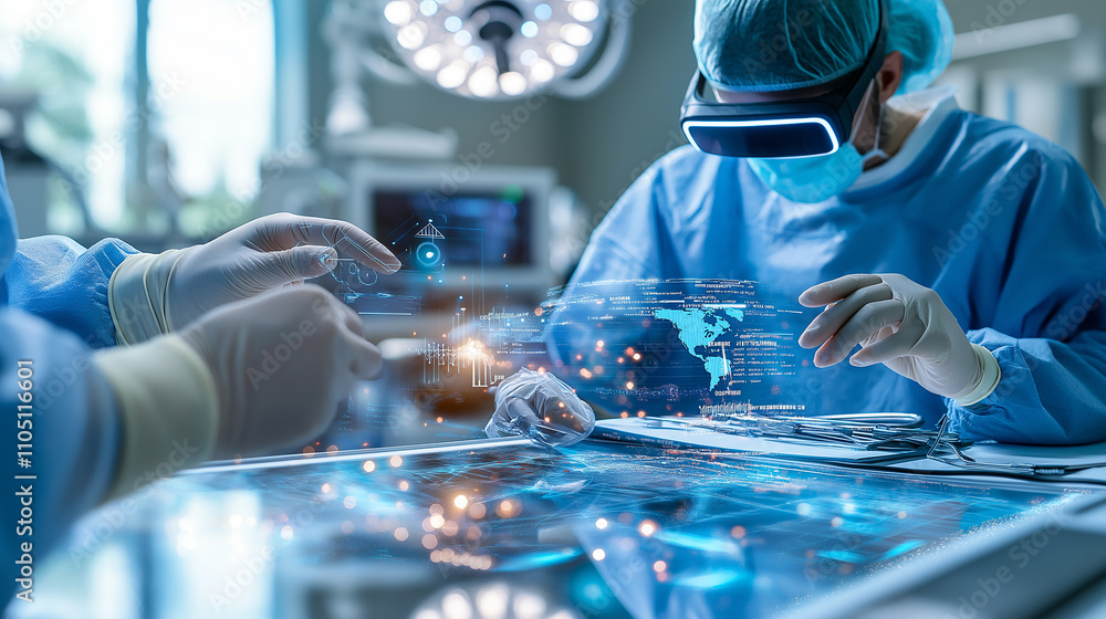 Poster surgeon using augmented reality technology during operation