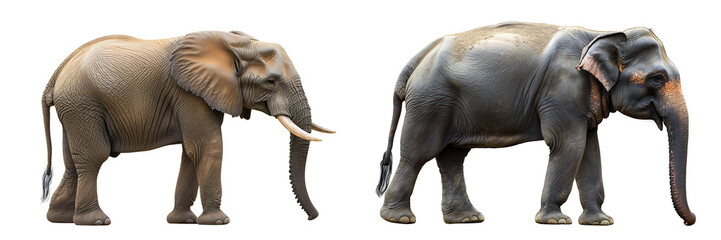 Obraz premium Set of an elephant, isolated on a transparent background.