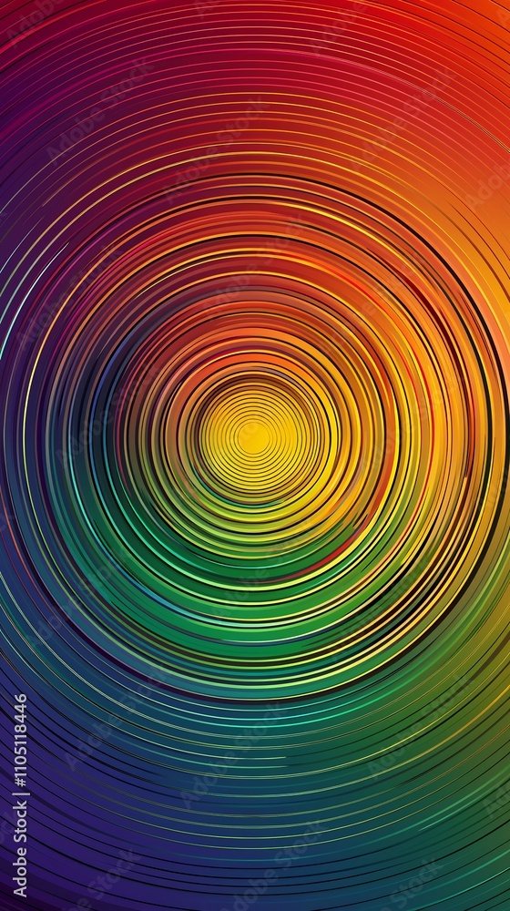 Poster vibrant spiral vortex mesmerizing colorful gradient geometric abstract art with fluid swirling shape