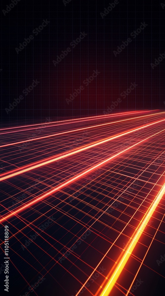 Poster vibrant and dynamic abstract background with glowing neon lines and luminous geometric patterns crea