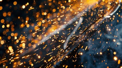 Naklejka premium industrial welding background that sparks fireworks with very beautiful colors.