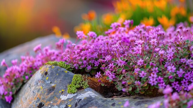 Autumn Joy Stonecrop: Purple Ornamental Plant Blooming