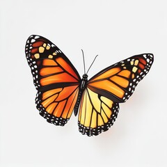 Fototapeta premium A stunning Monarch butterfly with vibrant orange and black wings, symbolizing beauty and transformation.