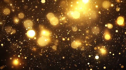 Naklejka premium Golden Glitter Bokeh Lights Background