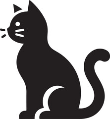cat silhouette vector art, ideal for print, web, and personal projects, bringing elegance and style.