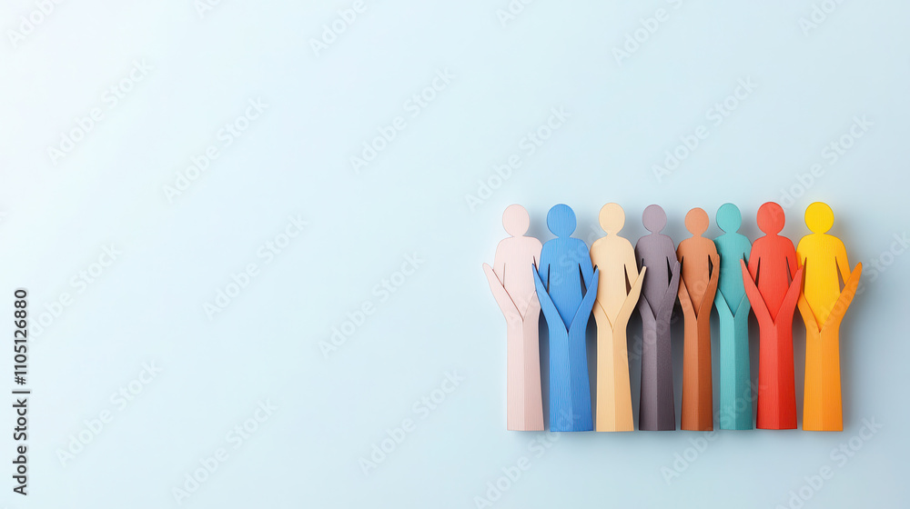 Aufkleber diverse community figures in various colors representing unity and inclusion. this symbolizes togeth
