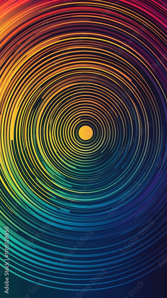 Poster vibrant spiral vortex of captivating colorful gradient patterns and shapes in mesmerizing digital ar