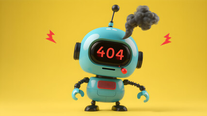 Page not found error 404. Page not found. Repairs service. Robot mascot character. Support service-center repair.