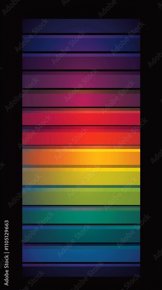 Poster vibrant multicolor gradient abstract digital background with striped geometric pattern colorful rain