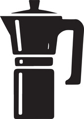 Coffee maker black silhouette vector art and illustration