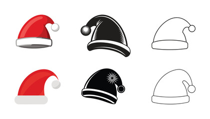 Santa Claus Christmas Hat Vector Illustrations in Various Festive Designs