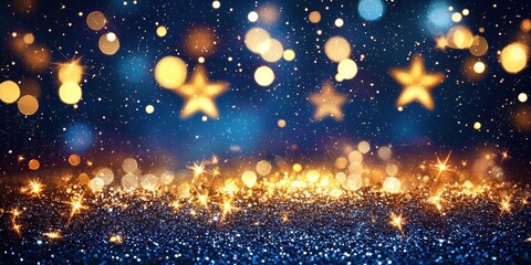 Obraz premium Star is in the middle of a blue and gold background