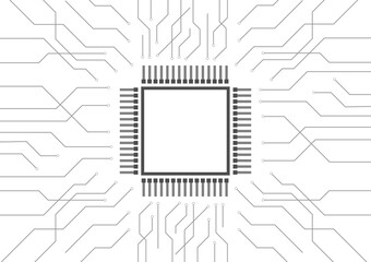 Abstract technology background. The circuit board diagram on a white background.