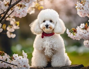 Ein Pudel im Frühling