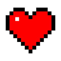 red pixel heart