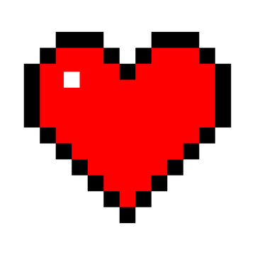 Naklejki red pixel heart