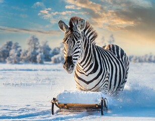 Fototapeta premium Eine Schlittenfahrt im Winter