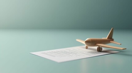 Pilot license certificate, soft gray background, 3D illustration