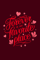 Naklejka premium Red and Pink Valentine Card Featuring Cute Love Quotes