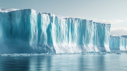 Majestic Glacial Cliff Face Over Calm Arctic Waters
