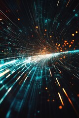 Naklejka premium Long Tunnel with Lights