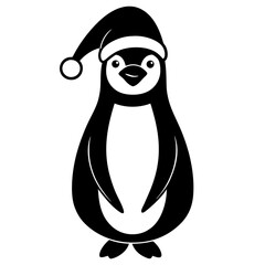 Penguin wearing a Santa Claus hat