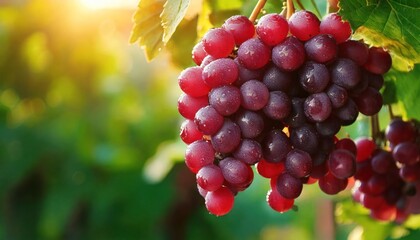 Red Grapes On The Vine 