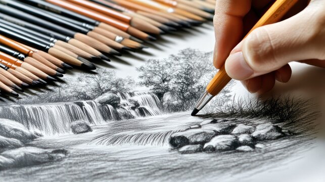 Creative young people drawing strategy