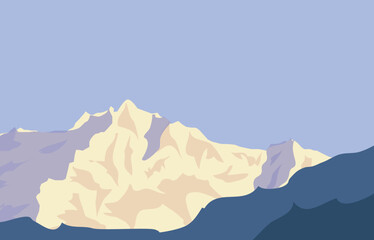 Early Morning Himalaya Mountain Kanchenjunga 