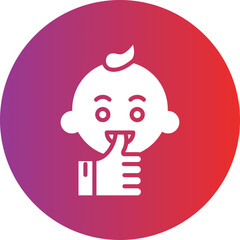 Thumb Sucking Vector Icon Style