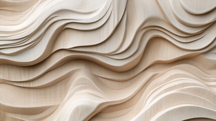 Fototapeta premium 24.Detailed 3D wood texture in a seamless pattern, blending light beige and rich brown tones. The natural grain is finely rendered, creating a sense of depth and realism that enhances the warmth and