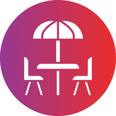Outdoor Terrace Vector Icon Style