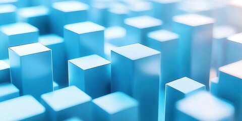 Obraz premium Blue cube is shown in the foreground