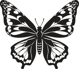 Butterflies silhouette vector illustration. Insect butterfly black silhouette winged gorgeous animal