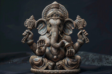 Fototapeta premium Greeting card with bright holiday composition for Ganesh Chaturthi