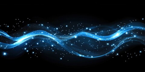 Obraz premium Blue wave with many stars on it