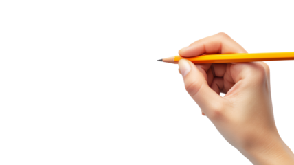 hand holding pencil
