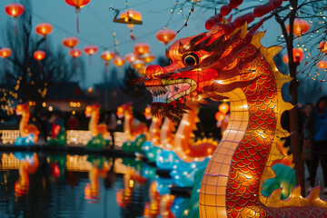 Beautiful holiday composition for celebrate chinese festival of lanterns