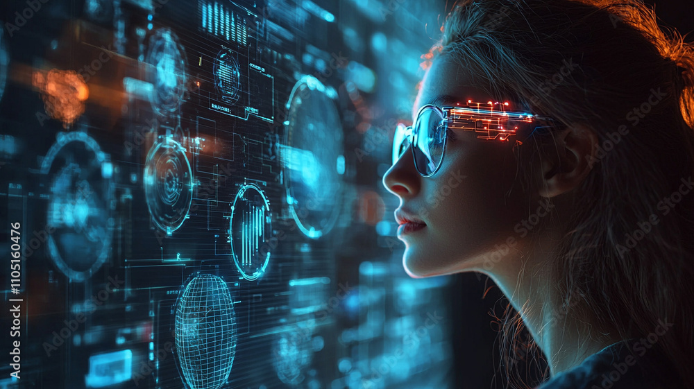 Poster ai generated insights digital interface technology futuristic environment close-up view innovation e