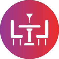 Cafe Table Vector Icon Style
