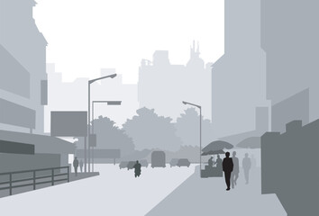 Morning City Street