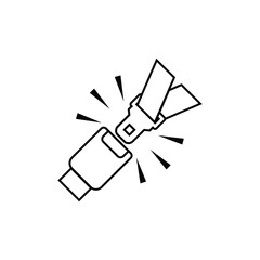Seat Belt Icon within Line Art Style . Safety Element Symbol. 