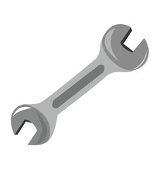 Sleek Metallic Wrench.Wrench of Metallic Mechanic Tool. Vector